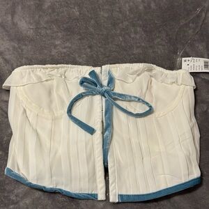 PacSun Cream and Gray Top